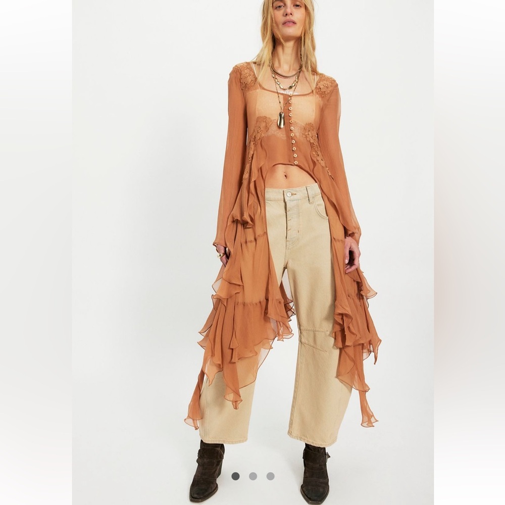 NWT Nigel Preston Angel Chiffon Maxi Top XS
